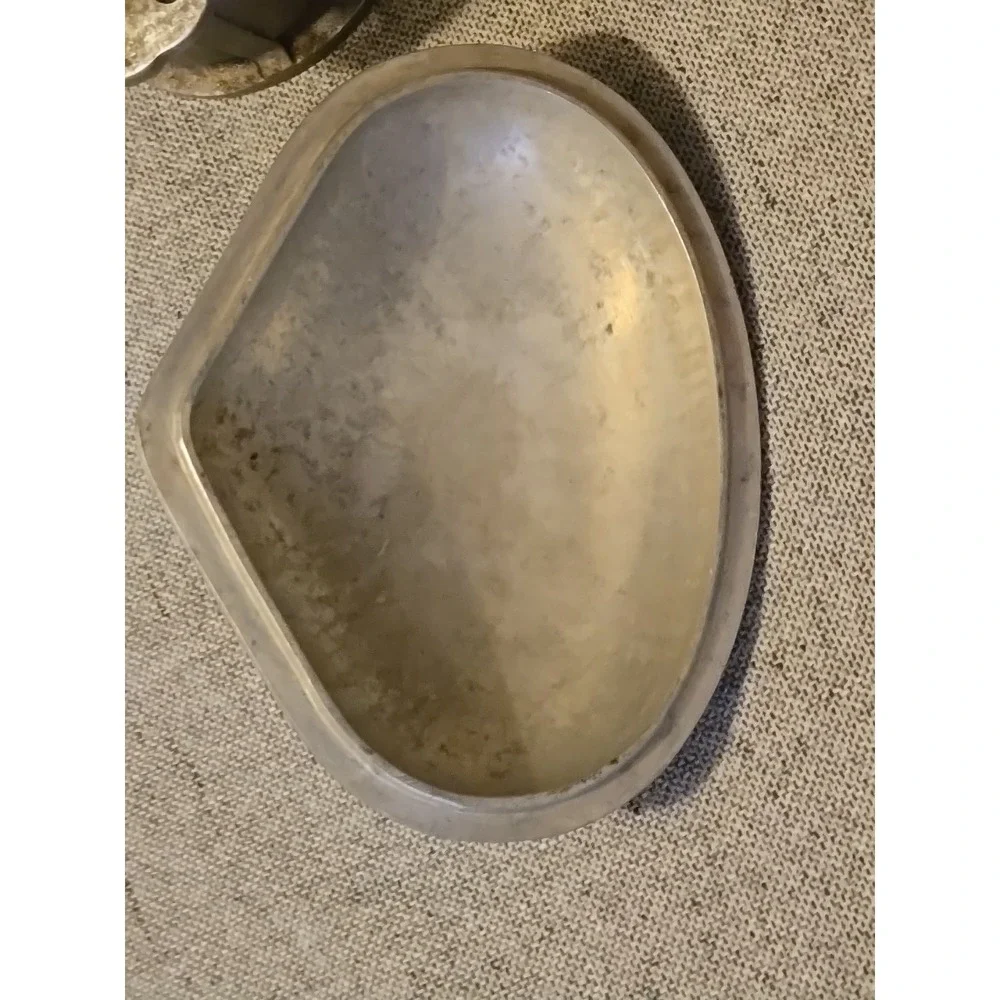 Vintage Guardian Service Ware 2-Qt Triangle Pot w/ Original Metal Hammered Lid